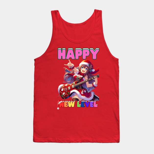 Kawaii, Anime Girl, Christmas, Happy New Level | Catsie Cat Tank Top by Catsie Cat